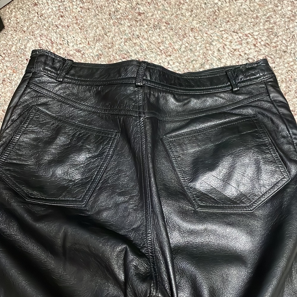 Vintage Black Leather Boot Cut Pants - Picture 8 of 9
